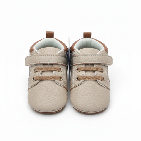Infant Soft Sole Faux Leather Booties with Strap Closure (Clear, direct, and includes key material and features), Baby Boy Hook-and-Loop Closure Sneaker Shoes