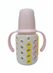 Infant Training Bottle with Non-Slip Textured Sleeve and Handles , Baby Anti-Colic Bottle with Easy-Hold Handles 120ml