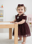 Elegant Sparkling Maroon Baby Party Dress