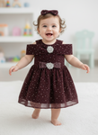 Elegant Sparkling Maroon Baby Party Dress
