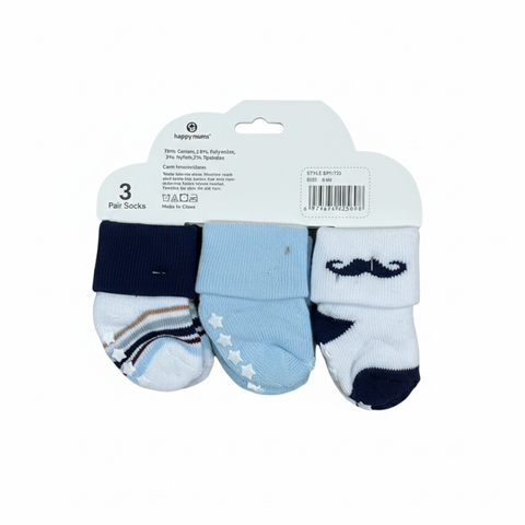 Infant BOY l 3-Pack Non-Slip Cotton Blend Socks