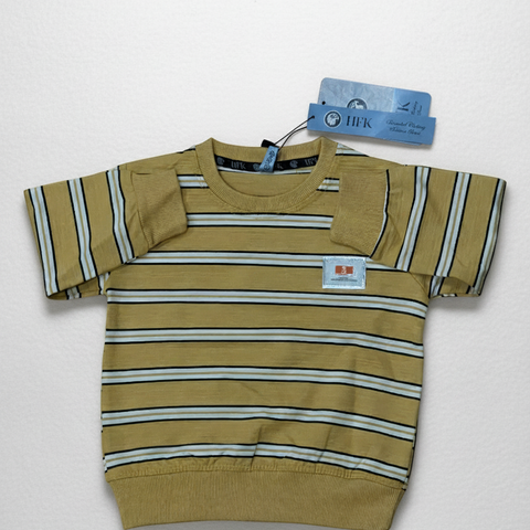 Premium Imported Baby Striped T-Shirt – Mustard Yellow