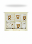 Newborn 12 Piece Teddy Bear Print Striped Gift Set , Unisex Infant Cotton Layette Set in Gift Box,New Baby Shower Gift Set with Bear Appliqué