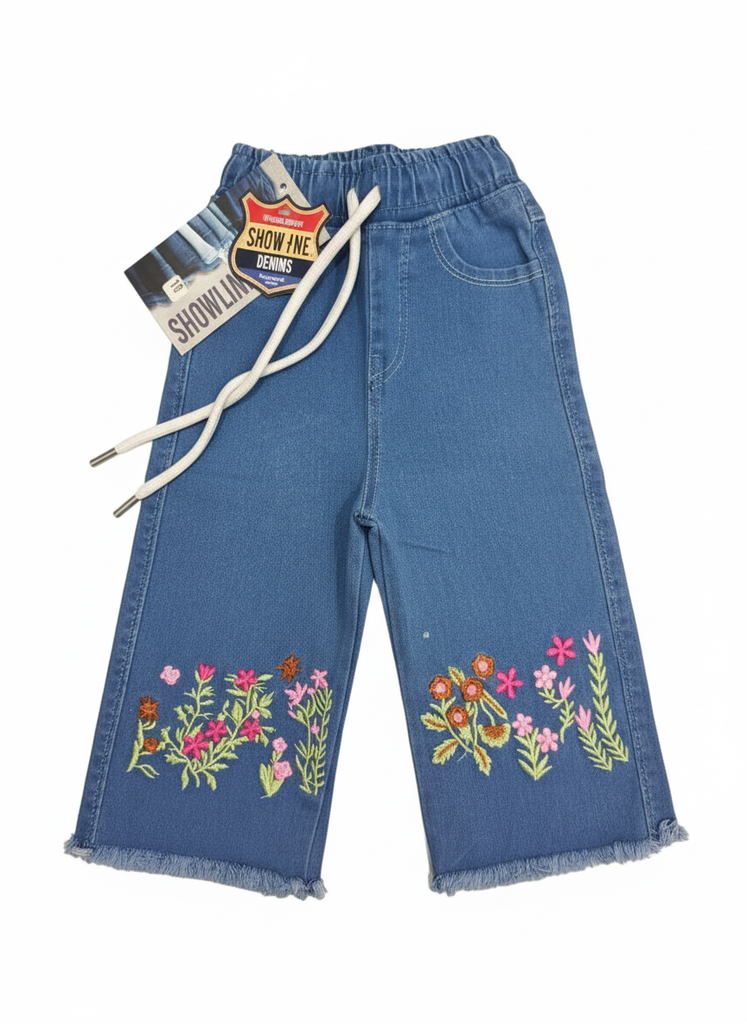 Adorable Blue Embroidered Jeans