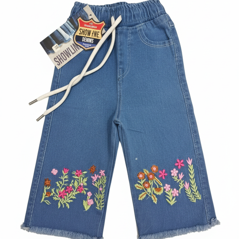 Adorable Blue Embroidered Jeans