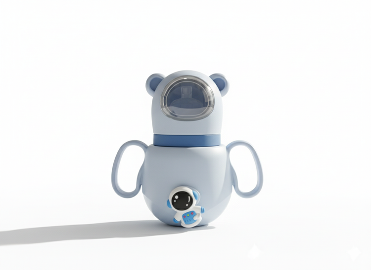 Infant Ergonomic Handle Bottle with Astronaut Bear Design..,Anti-Colic and BPA free, Premium and Imported quality 180ML/60Z