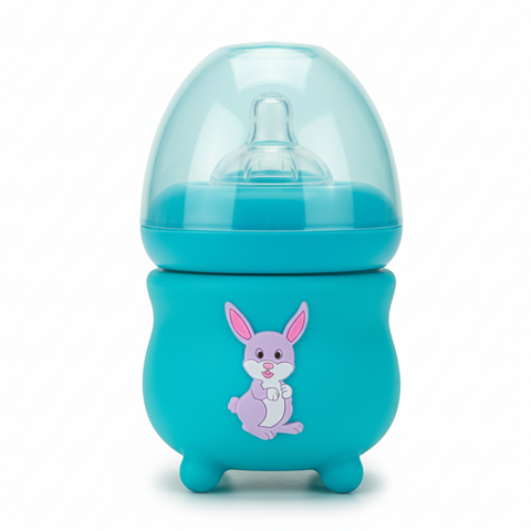 Premium Imported Quality Baby Feeding Bottle – 120ml | Cute Bunny Design | Soft Silicone Nipple | BPA Free