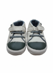 Infant Soft Sole Two-Tone Sneaker Booties (Clear, direct, and includes key features), White and Dark Green Contrast Toe Crib Shoes