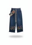 Adorable Blue Embroidered Jeans