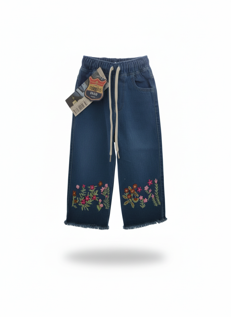 Adorable Blue Embroidered Jeans