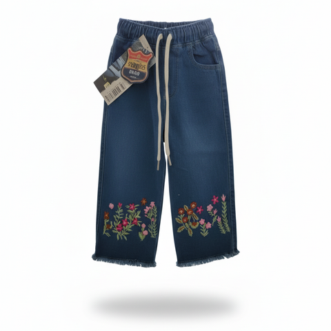 Adorable Blue Embroidered Jeans