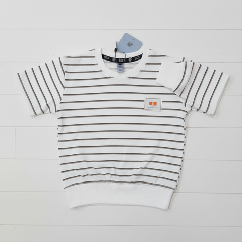 Premium Imported Baby Striped T-Shirt – White & Black