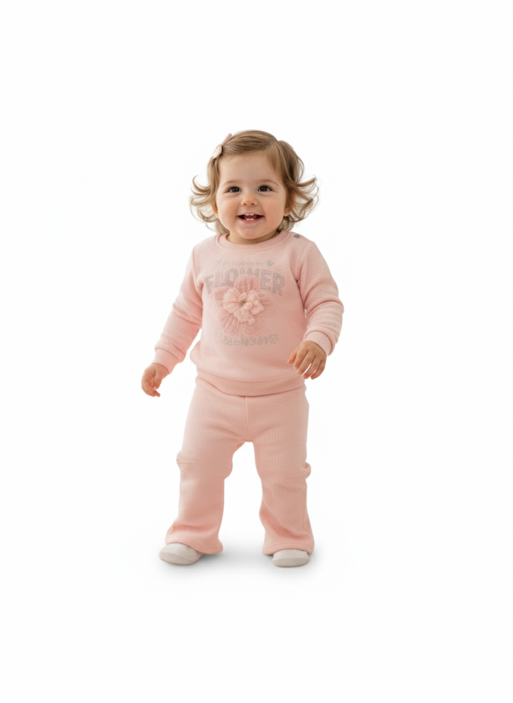 Pink Pearl Star Set, Cozy Ruffle Two-Piece, Sweetheart Pink Set