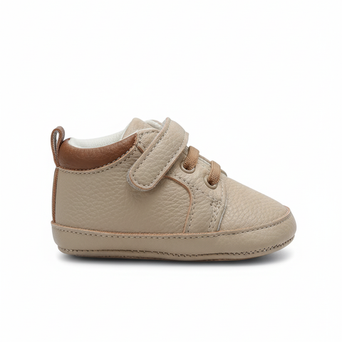 Infant Soft Sole Faux Leather Booties with Strap Closure (Clear, direct, and includes key material and features), Baby Boy Hook-and-Loop Closure Sneaker Shoes